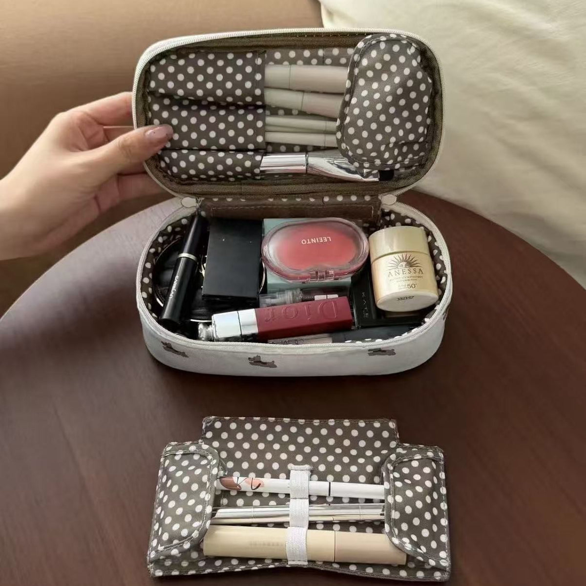Cute Puppy Female Portable Storage Large Makeup Bag