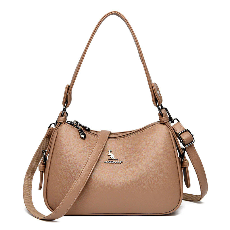Women's Winter Kangaroo Soft Leather Mother Simple Women's Messenger Bag