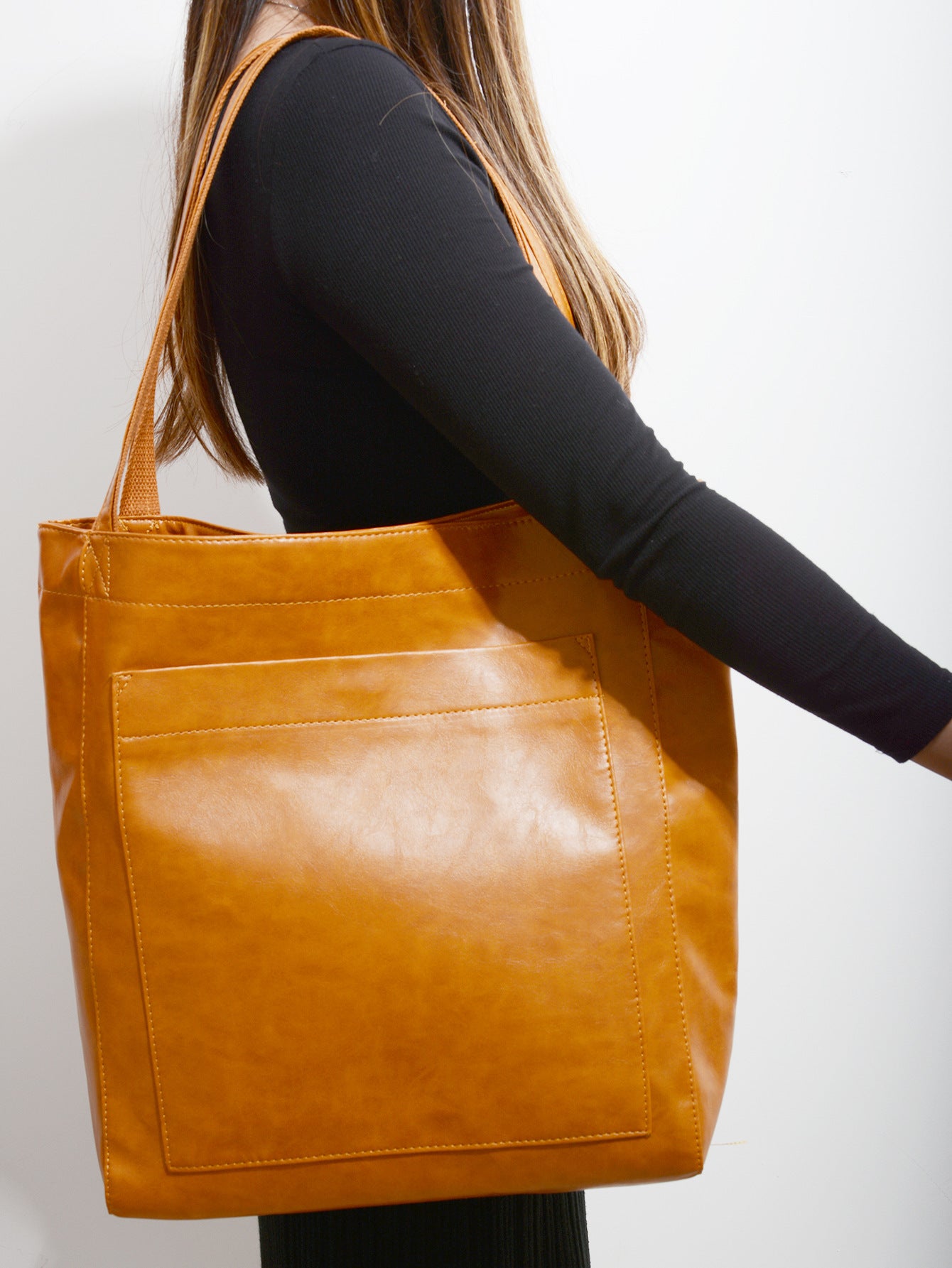 Women's Portable With Pocket One Retro Oil Waxed Tote Bags
