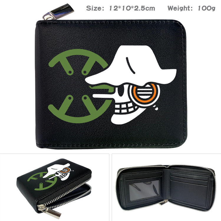 Peripheral Zipper One Piece Printed Fold Men's Wallets
