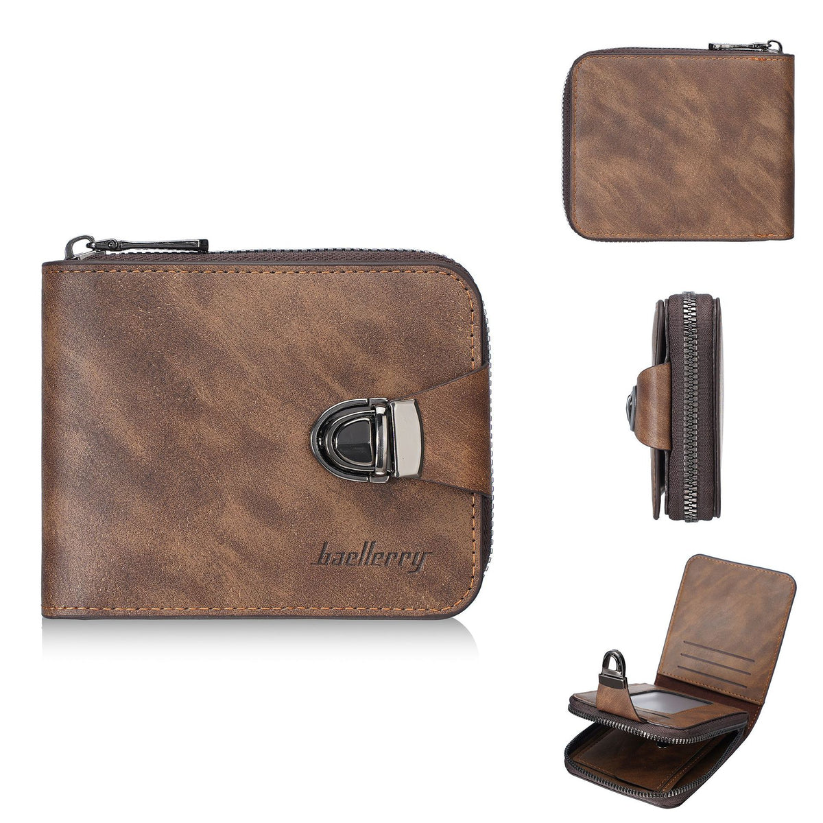 Men's Short Retro Credit High-grade Zipper Coin Purses
