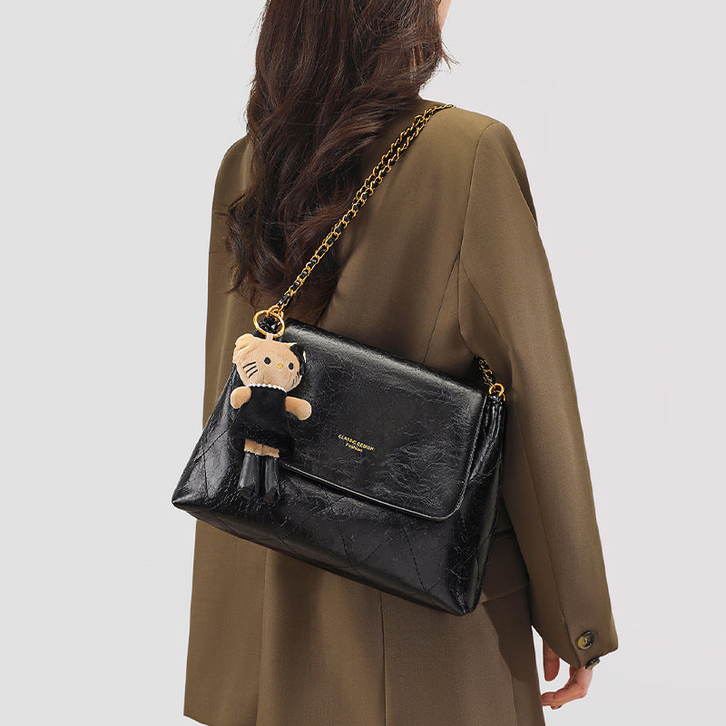 Women's Summer Genuine Leather Underarm Chain Bags
