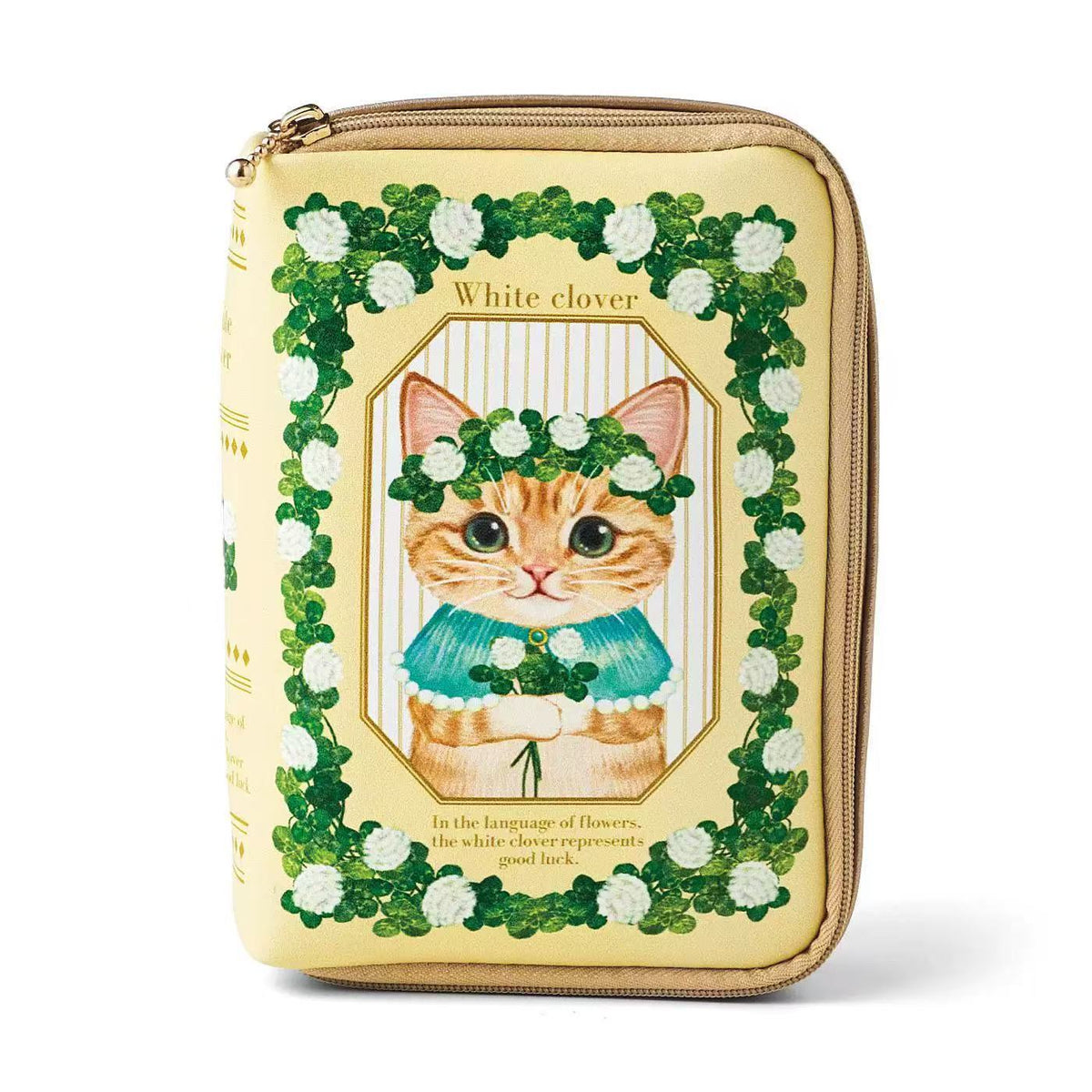 Cat Phytography Creative Book Shape Storage Cartoon Waterproof Makeup Bag