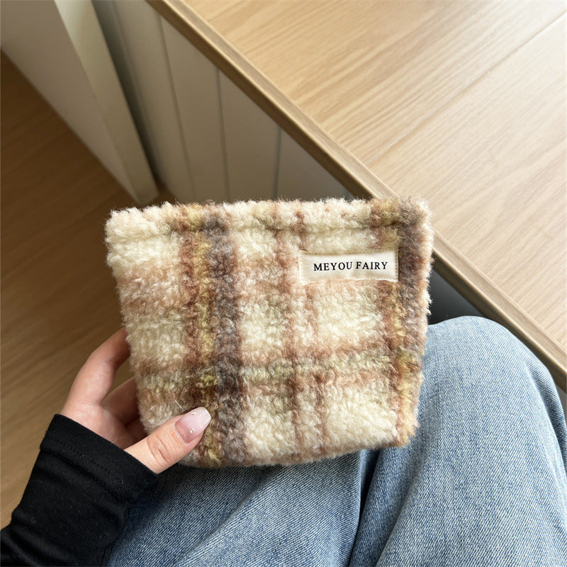 Style Plush Storage Wash Thickened Soft Glutinous Makeup Bag
