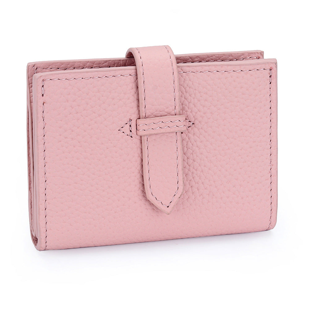 Versatile Women's Leather Mini Fold Short Ladies Wallet