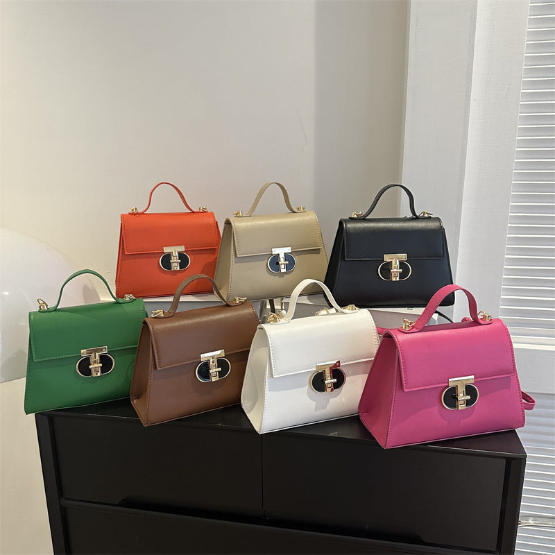 Contrast Color Minimalist Texture Chain Female Shoulder Bags