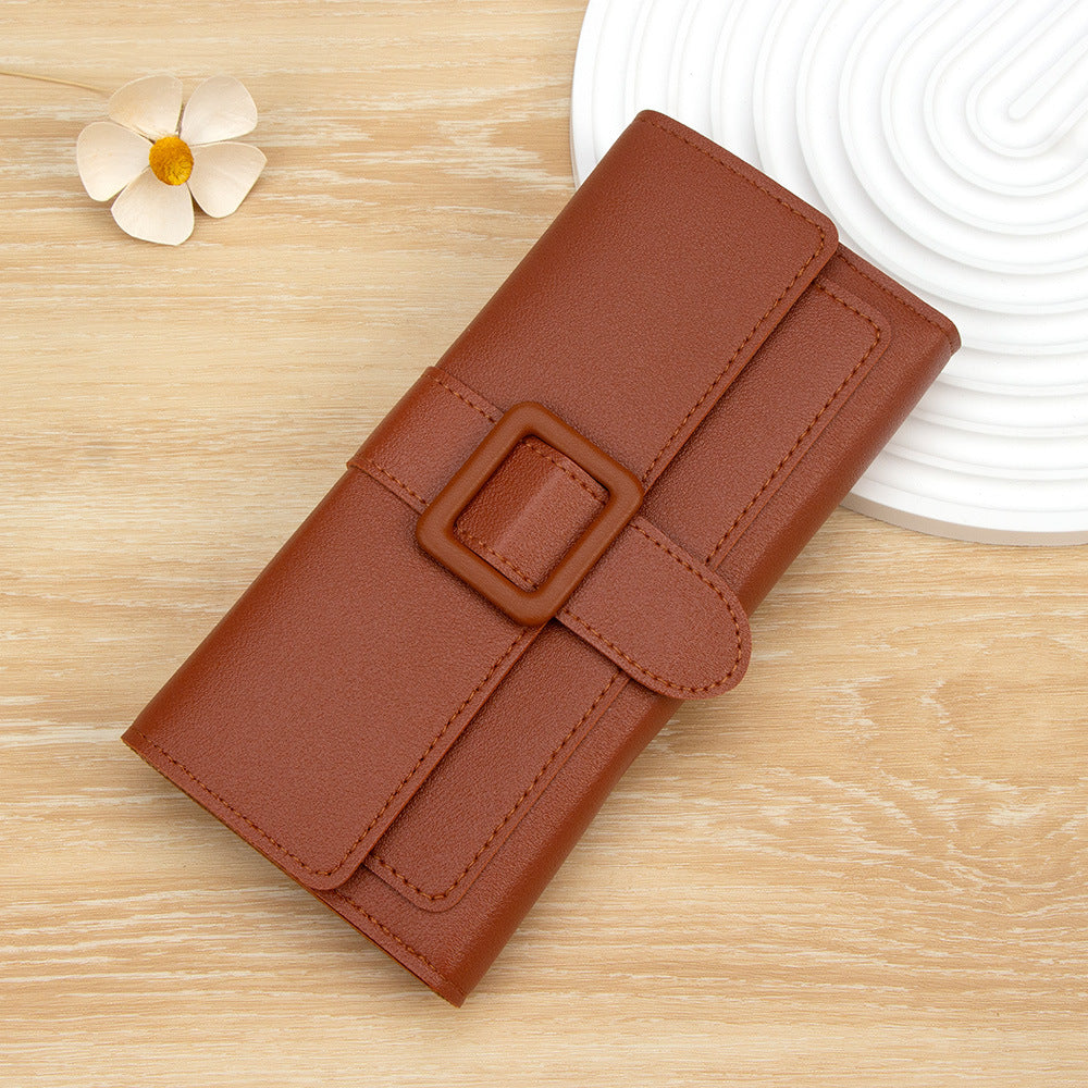 Women's Long Fashionable Simple Tri Fold Clutch Purses