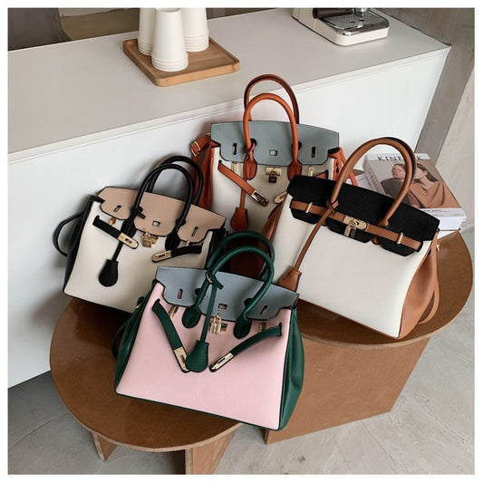 Women's Cool Contrast Color Large Capacity Totes Crossbody Bags