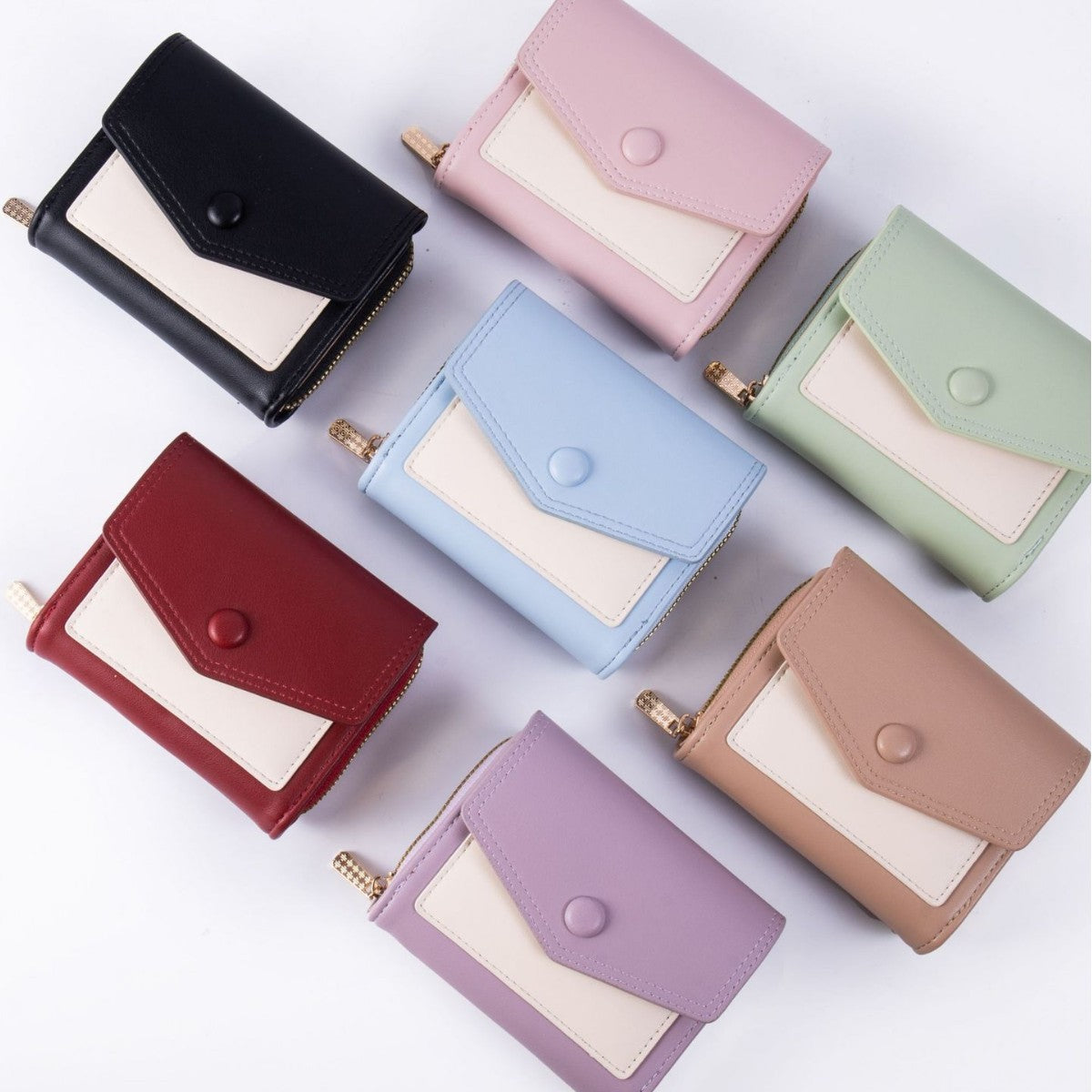 Women's Multifunctional Simple Short Mini Niche Glossy Ladies Wallet