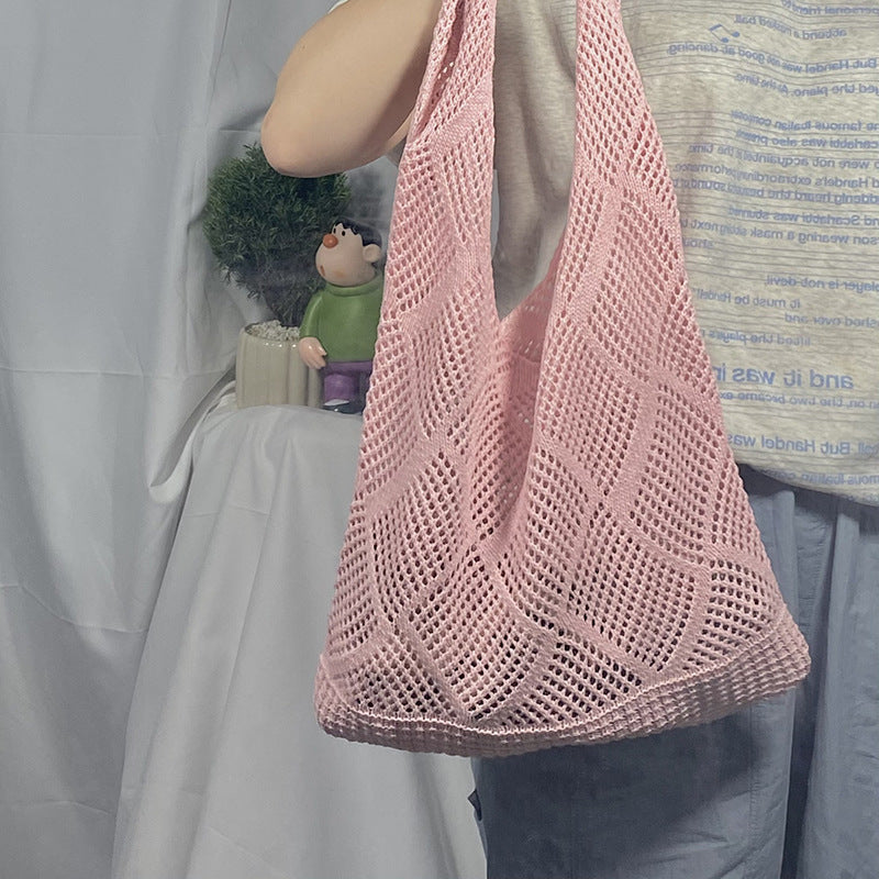Women's Hollow Knitted Vacation Weaving Large Capacity Seaside Women's Shoulder Bag