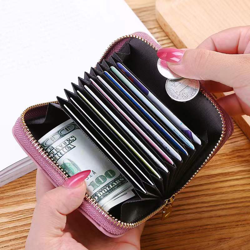 Women's & Men's & Simple Fashion Expanding Zipper License Card Holder