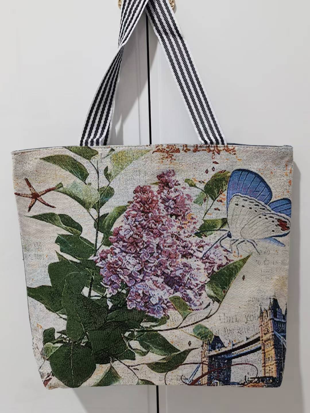 Women's Ethnic Style Canvas Large Jacquard Embroidered Elephant Versatile Shoulder Bags