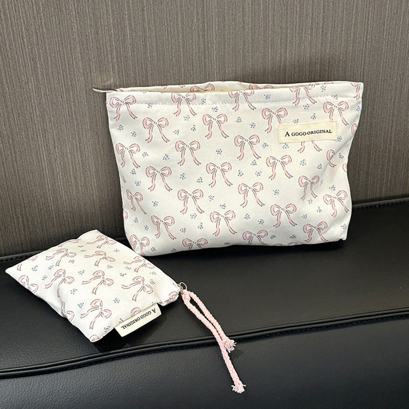 Fresh Bow Portable Fabric Liner Sanitary Napkin Cosmetic Bags