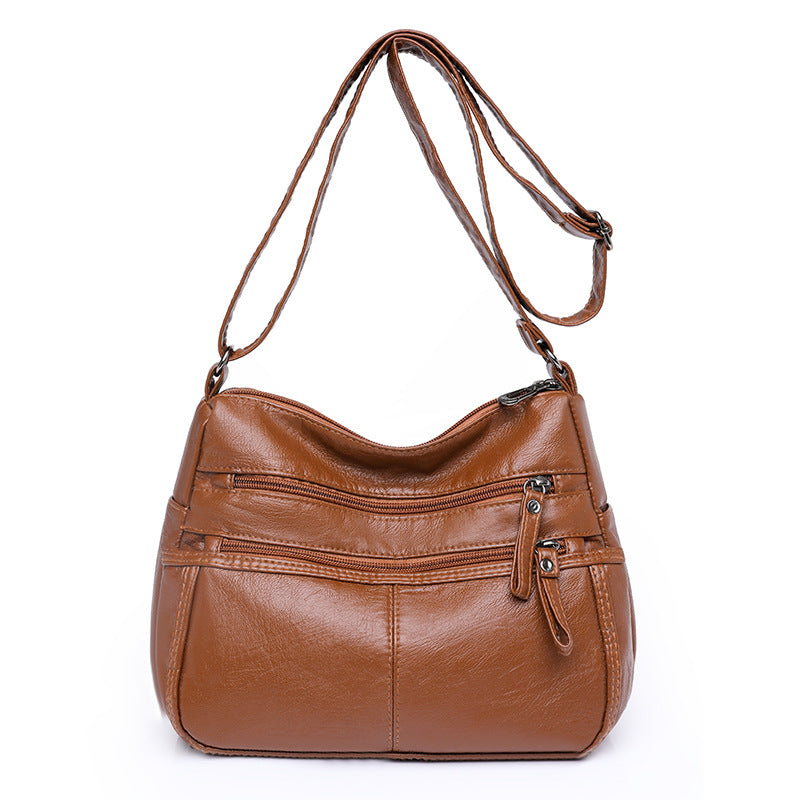 Women's Trendy Soft Leather Multilayer Fashion Lady Bags