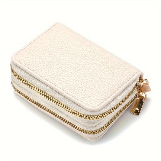 Women's Multifunctional Expanding Double Layer Zipper Large Card Holder