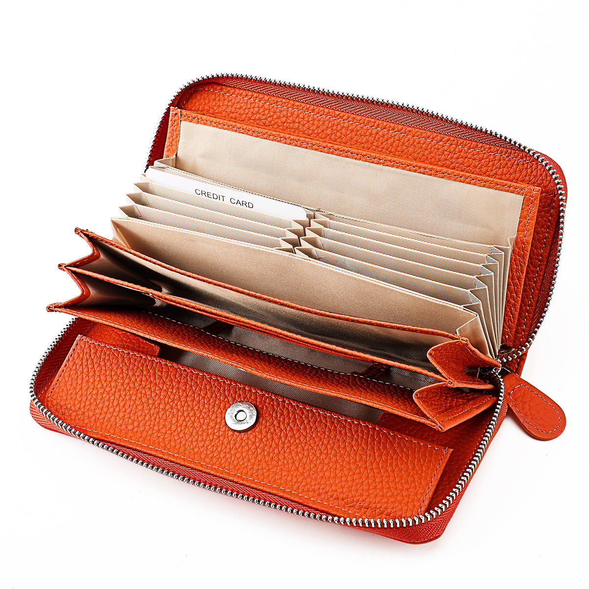 Women's Swiping Leather Long Style Expanding Clutch Ladies Wallet