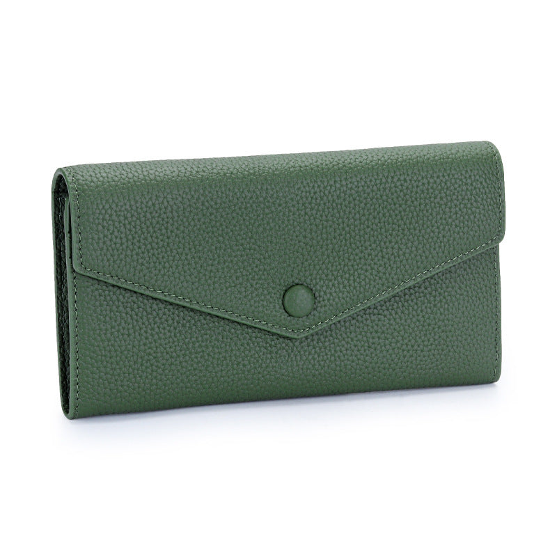 Women's Full Cowhide Long Large Capacity Genuine Leather Ladies Wallet