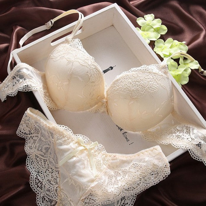 Bow Famous Sexy Full Lace Transparent Lingerie Sets