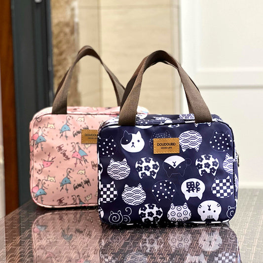 Waterproof Widened Compartment Dinner Plate Insulated Lunch Handbags