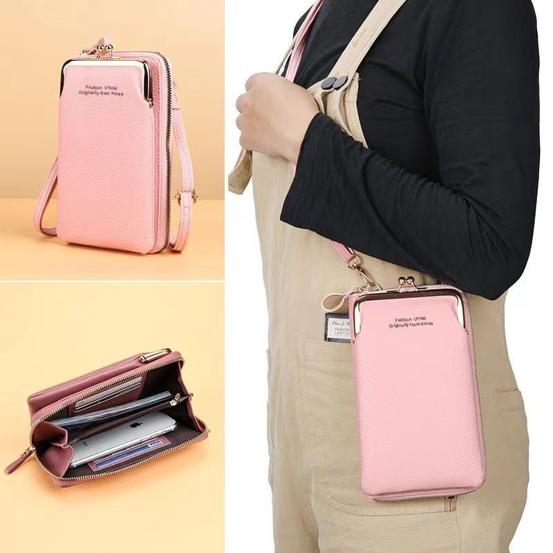 Mobile Pouch Vertical Zipper Fashion Litchi Phone Bags