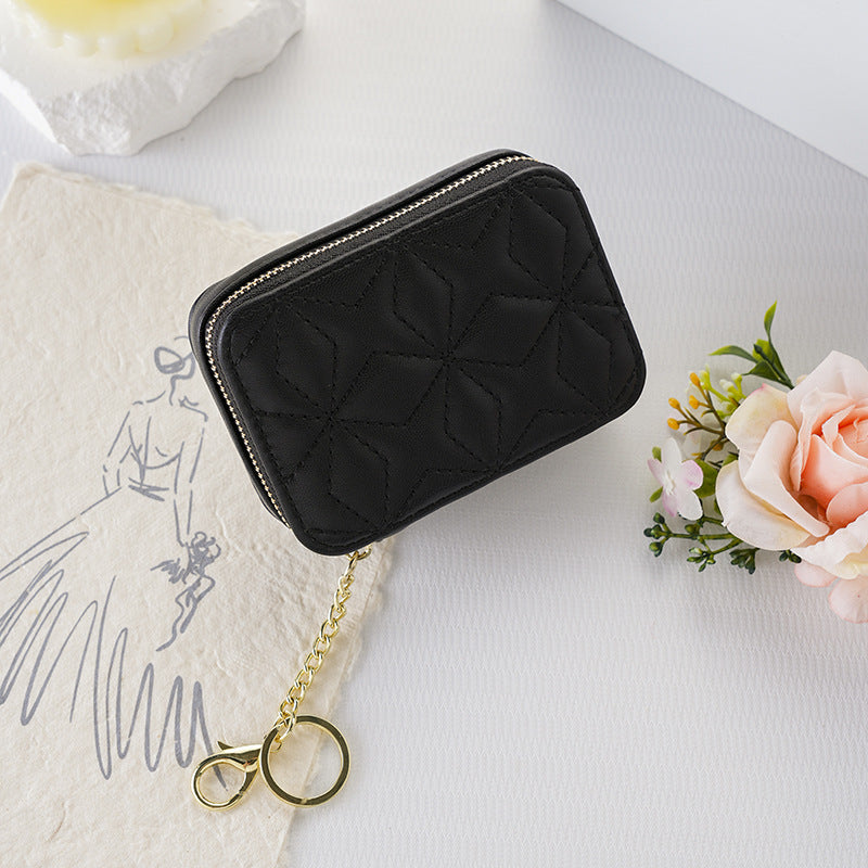 Women's Compact Simple Solid Color With Mirror Makeup Bag