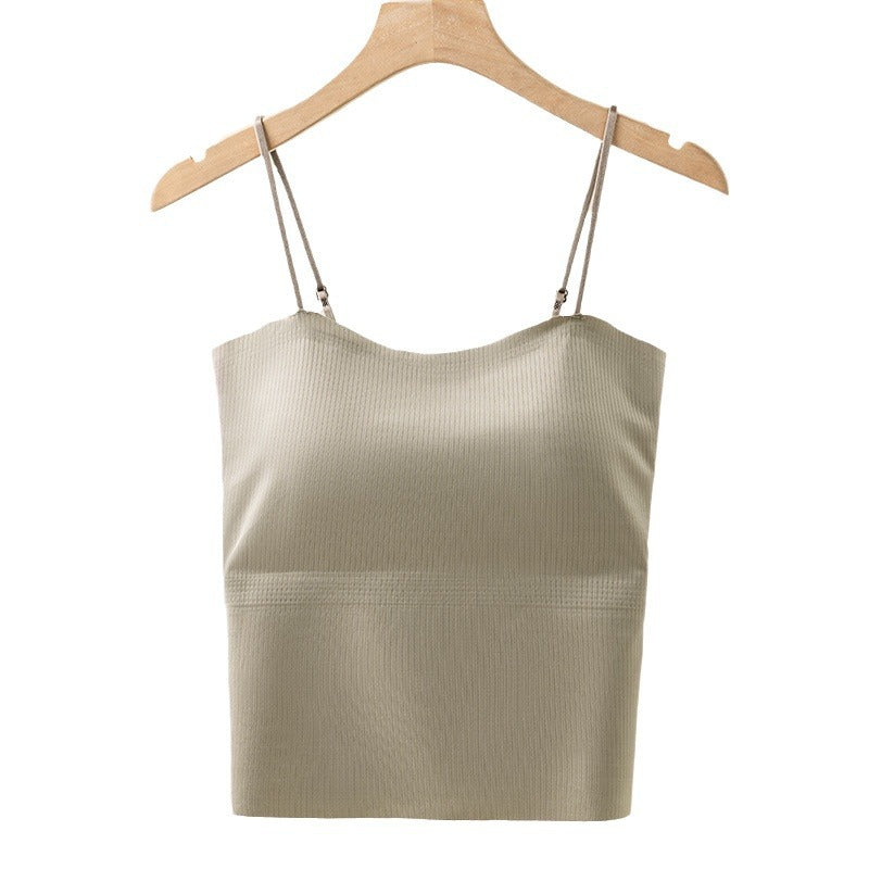 Women's Ice Back One-piece Cup Camisole Shirt Tanks Camis