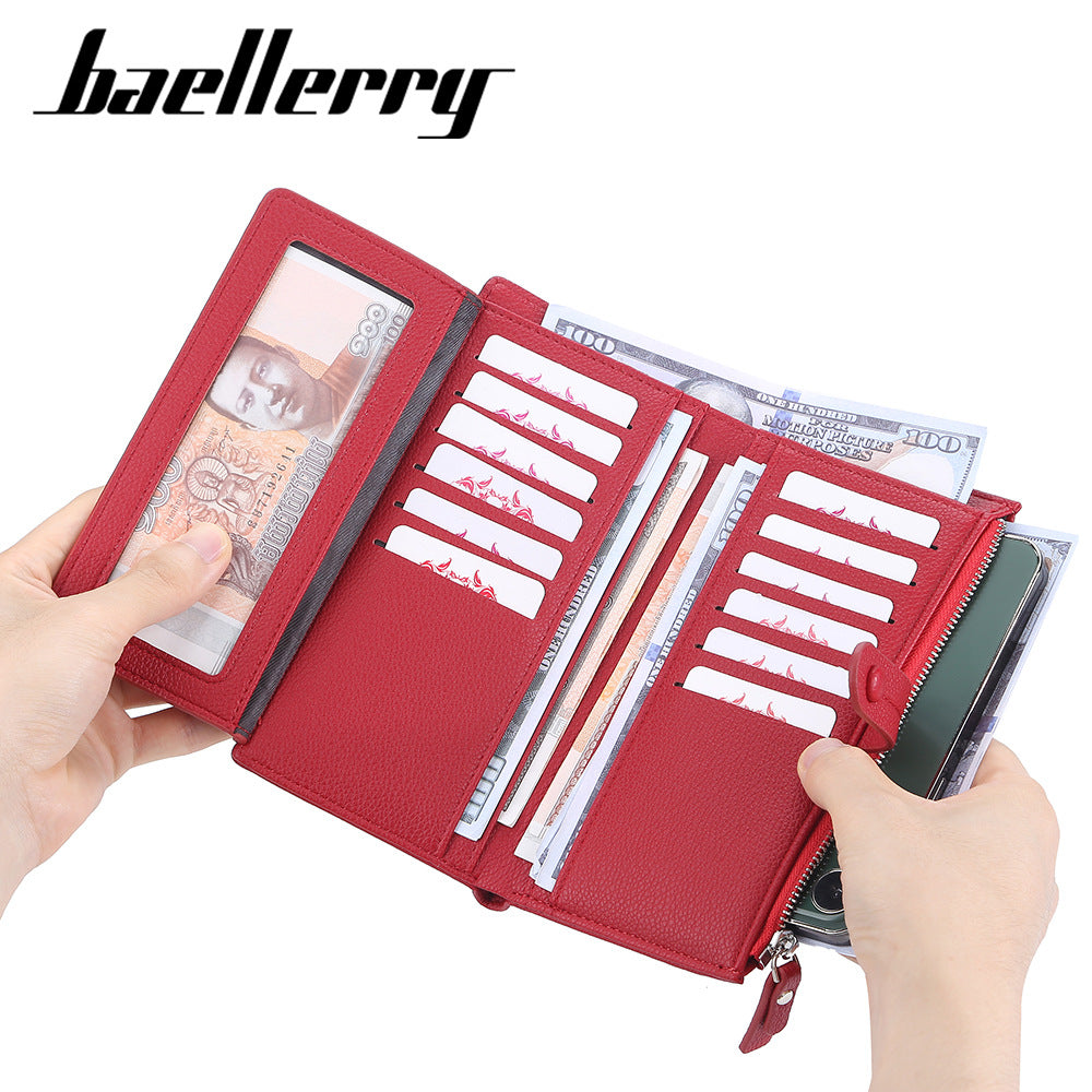 Women's Section Clasp Multiple Slots Fashion Mobile Purses
