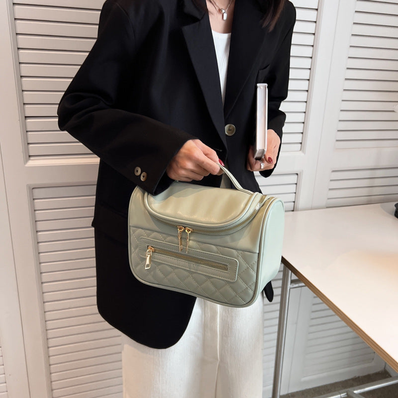 Large Capacity Toiletry Portable Cosmetics Storage Rhombus Material More Cosmetic Bags