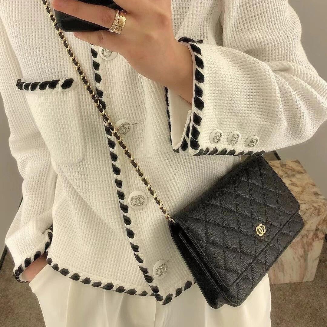 Leather Classic Style Rhombus Chain Fortune Small Square Bags