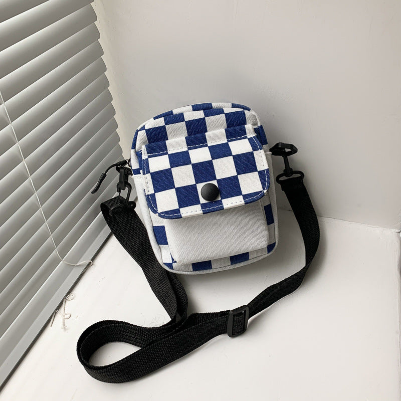 Women's Retro Color Plaid Simple Fashion Trendy College Women's Messenger Bag