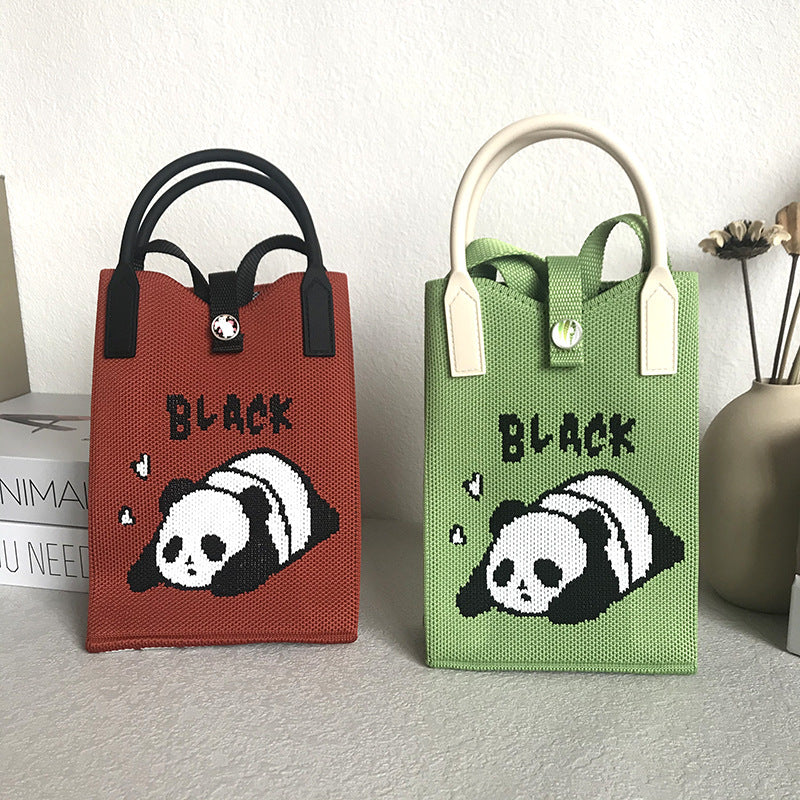 Panda Mobile Knit Personal Leisure Texture Handbags