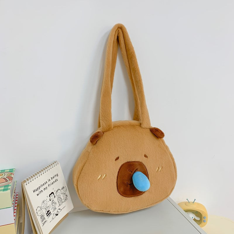 Plush Ugly Cute Capybara Large Capacity Bags