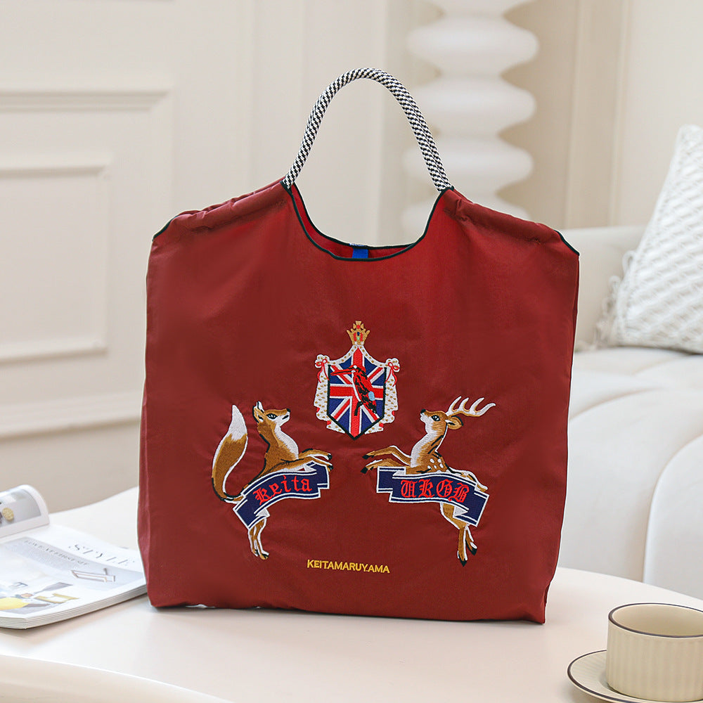 Nylon Embroidered Fashion Niche Large Capacity Women's Shoulder Bag