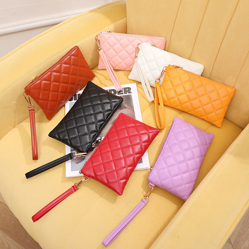 Clutch Solid Color Diamond Embroidery Thread Purses