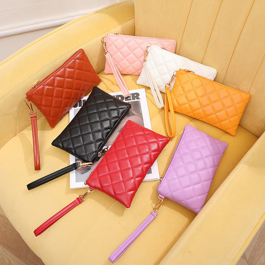 Clutch Solid Color Diamond Embroidery Thread Purses