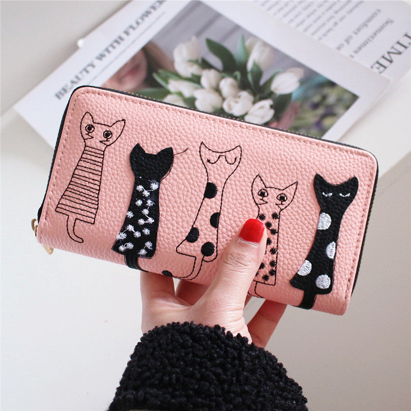 Women's Fashion Cartoon Large Capacity Long Zip Korean Clutch Bags