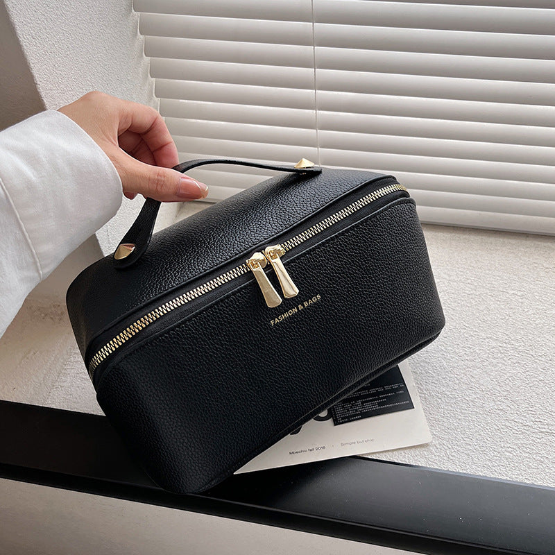 Good-looking Large Capacity Leather Wash Cosmetics Cosmetic Bags