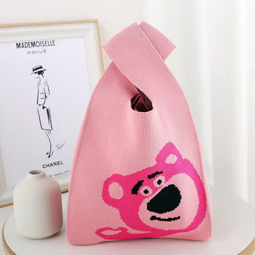 Women's Handmade Cute Animal Versatile Knitted Handbags