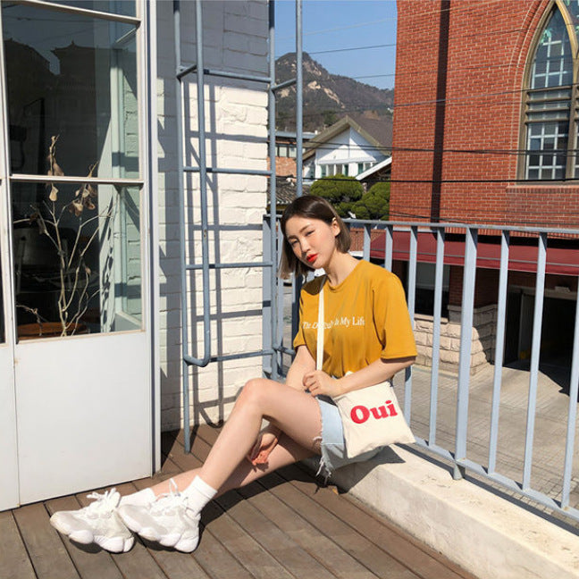 Women's Canvas Female Korean Style Fashion Printing Crossbody Bags