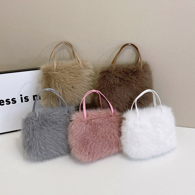Women's Furry Simple Fashion Plush Texture Women's Messenger Bag