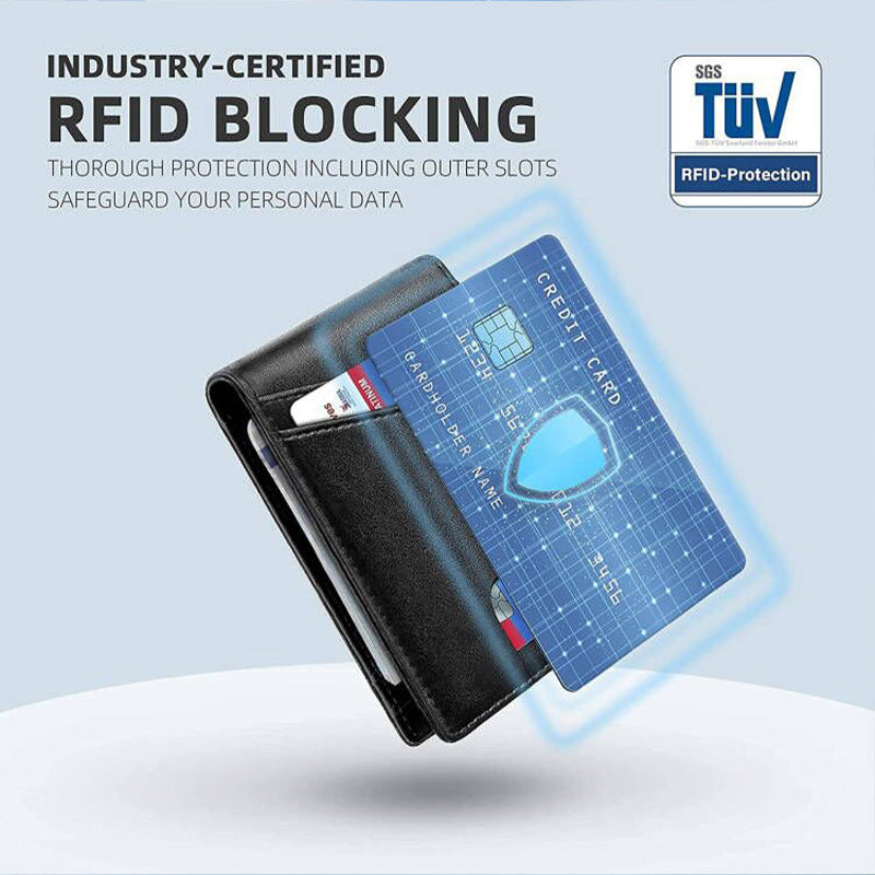 Men's Positioning Tracker Multiple Slots Swiping Bank Men's Wallets