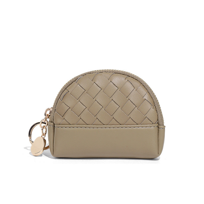 Creative Women's Hand-woven Simple Leather Zipper Ladies Wallet