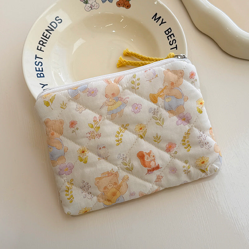 Women's Printed Quilted Weekend Artistic Sanitary Napkin Cotton Bags