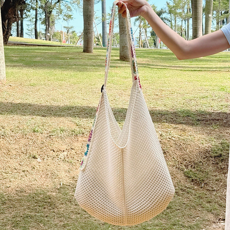 Women's Handmade Woven Hollowed Knitted Large Capacity Practical Women's Shoulder Bag