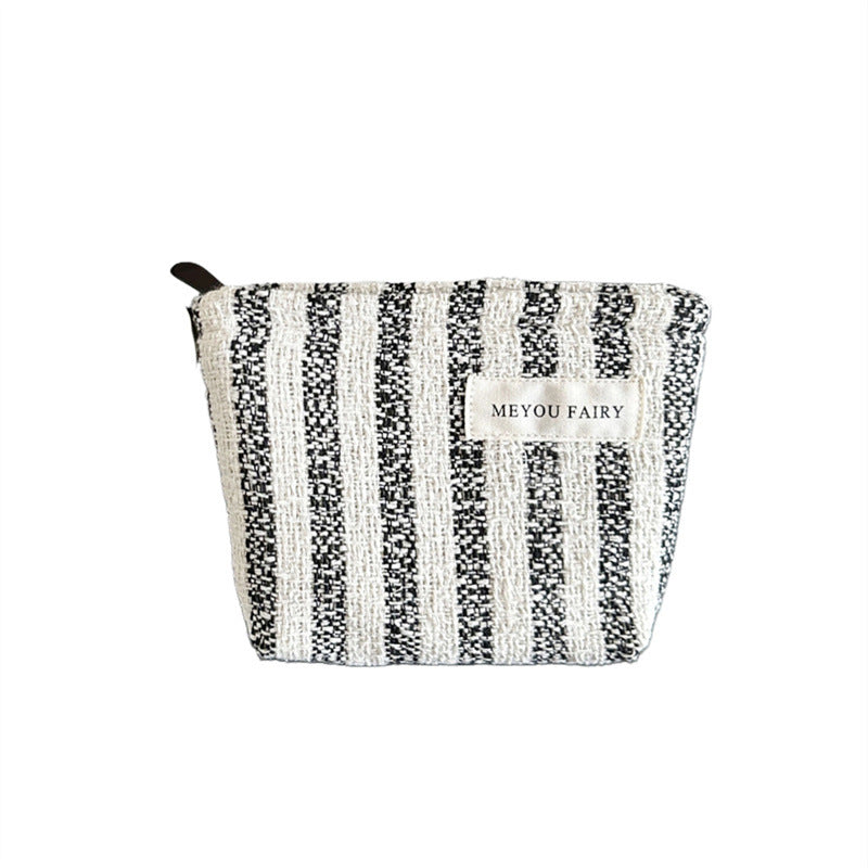 Women's Korean Style Idle Hand-held Check Pattern Woolen Simple Storage Bags