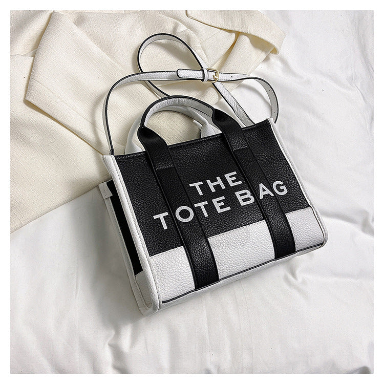 Women's Fashion Stitching Contrast Color Portable High Handbags