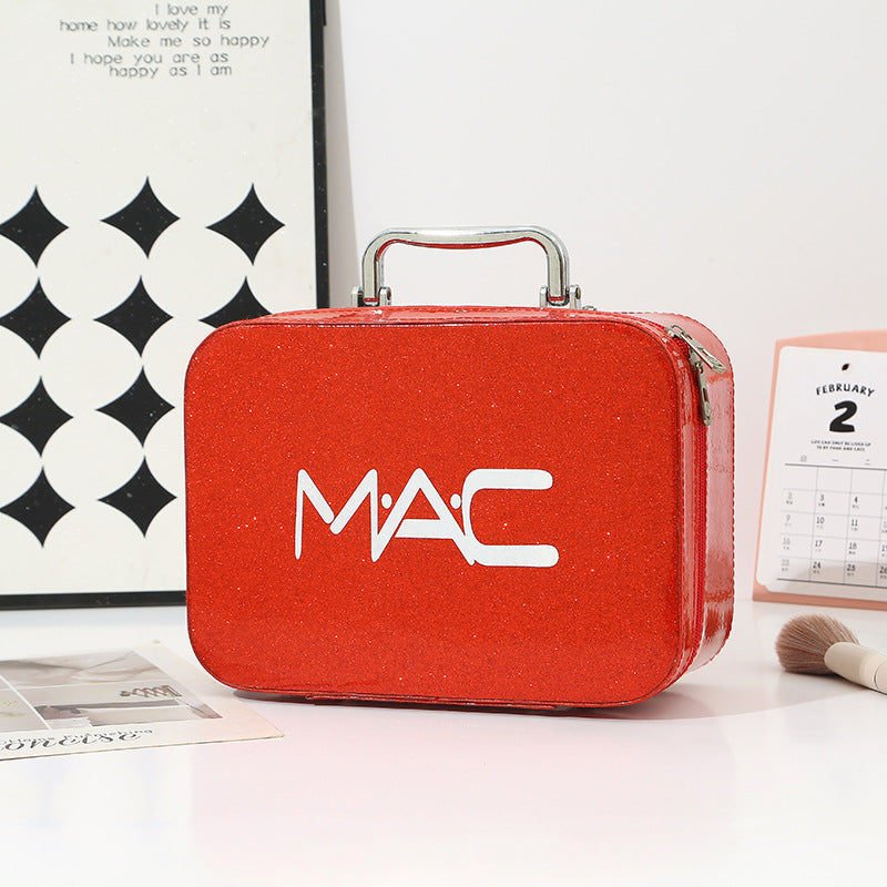 Children's Large Capacity Portable Glittering Powder Lettered Makeup Bag