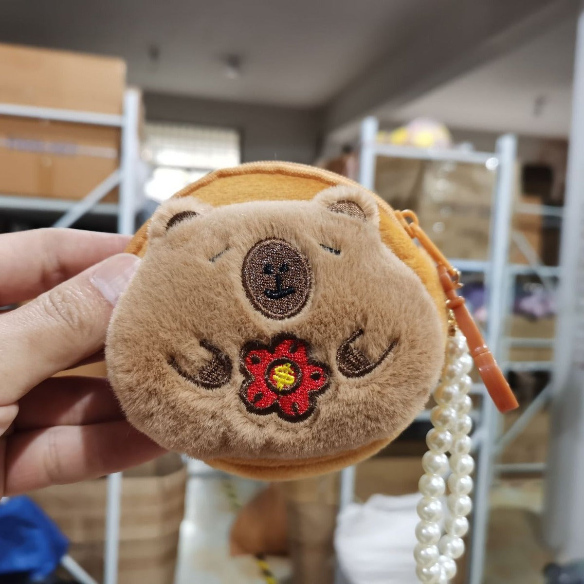 Cute Wallace Mini Little Beaver Ruby Pendant Cartoon Plush Coin Purses