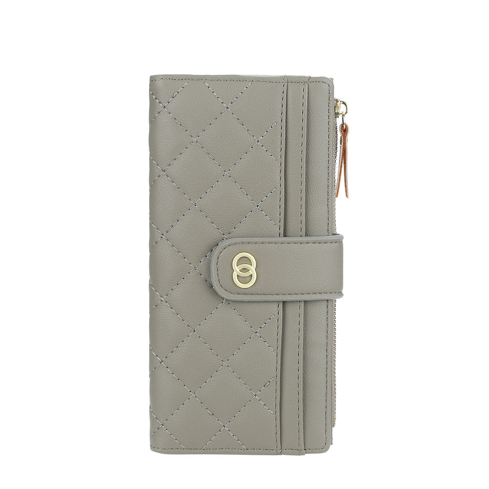 Women's Korean Style Embroidered Zipper Hasp Clutch Bags