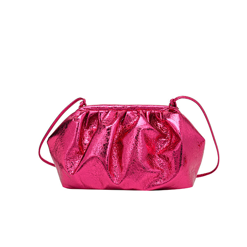 Women's Textured Shell High-grade Simple Hair Glossy Women's Shoulder Bag